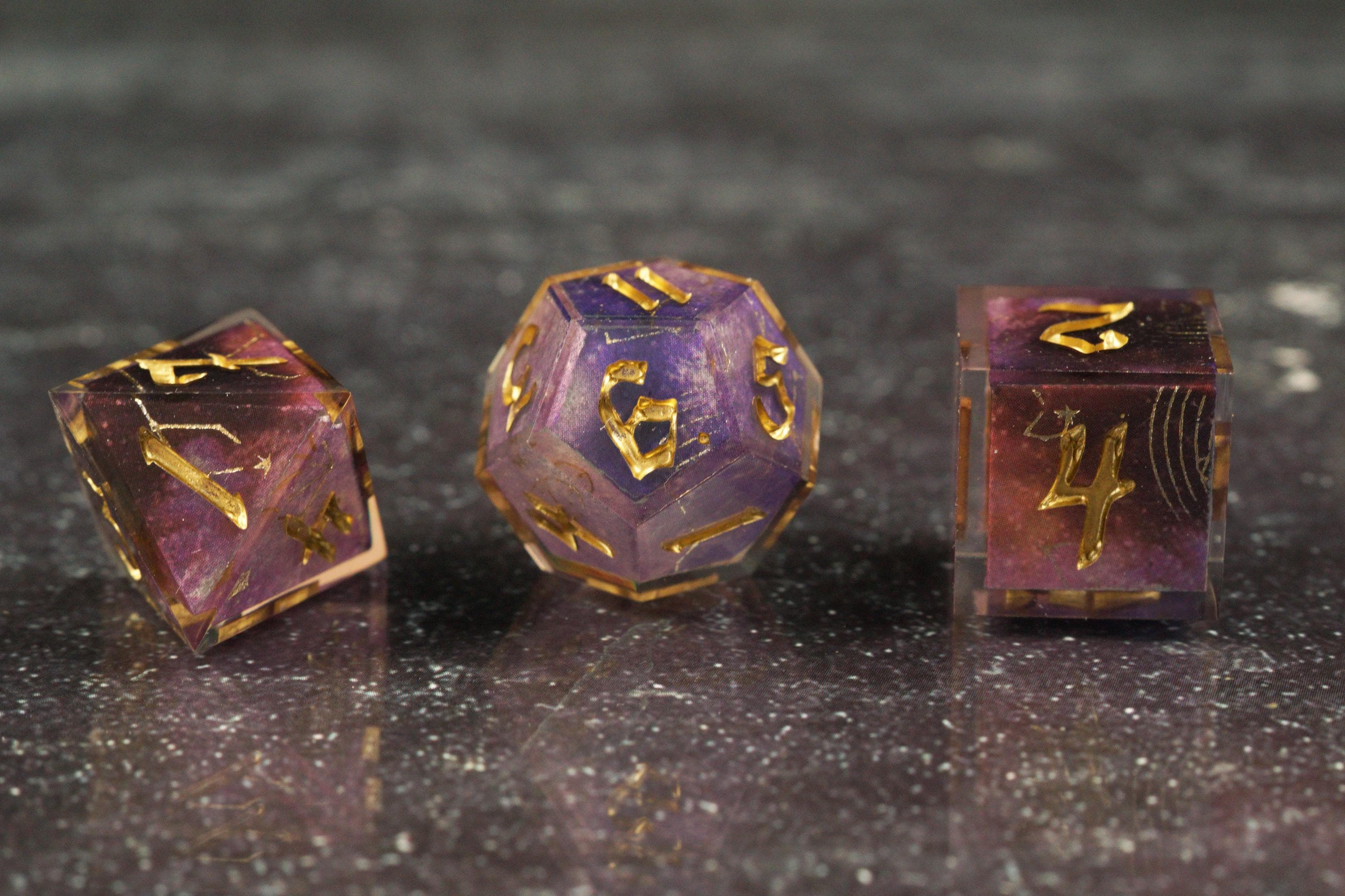 Cosmic Eclipse - Handmade Resin Dice Set