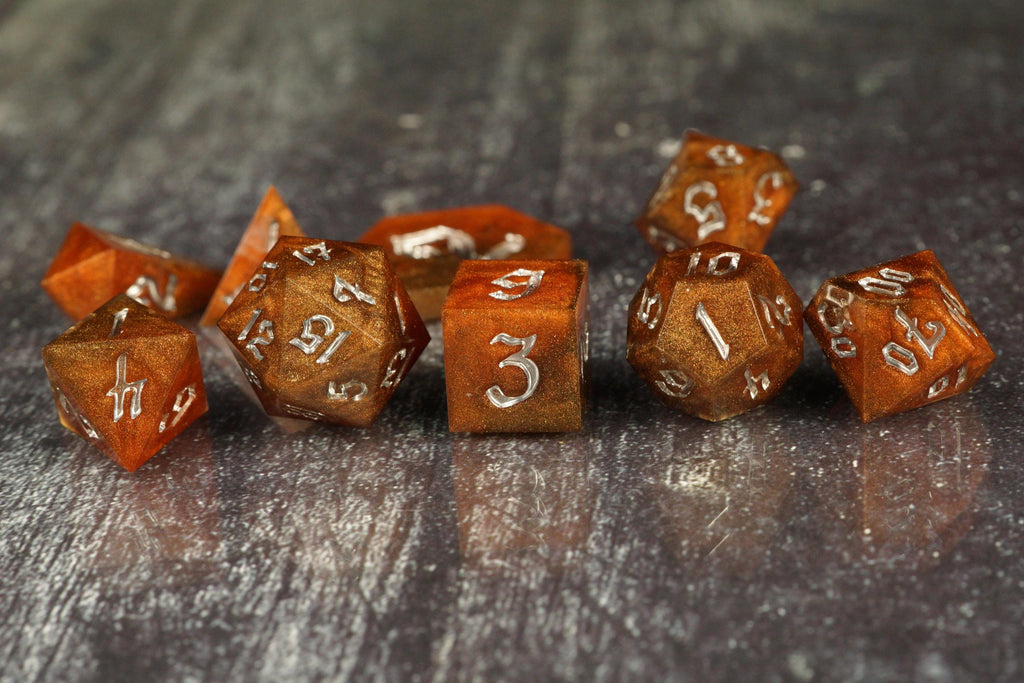 Copperforge Relic - Handmade Resin Dice Set