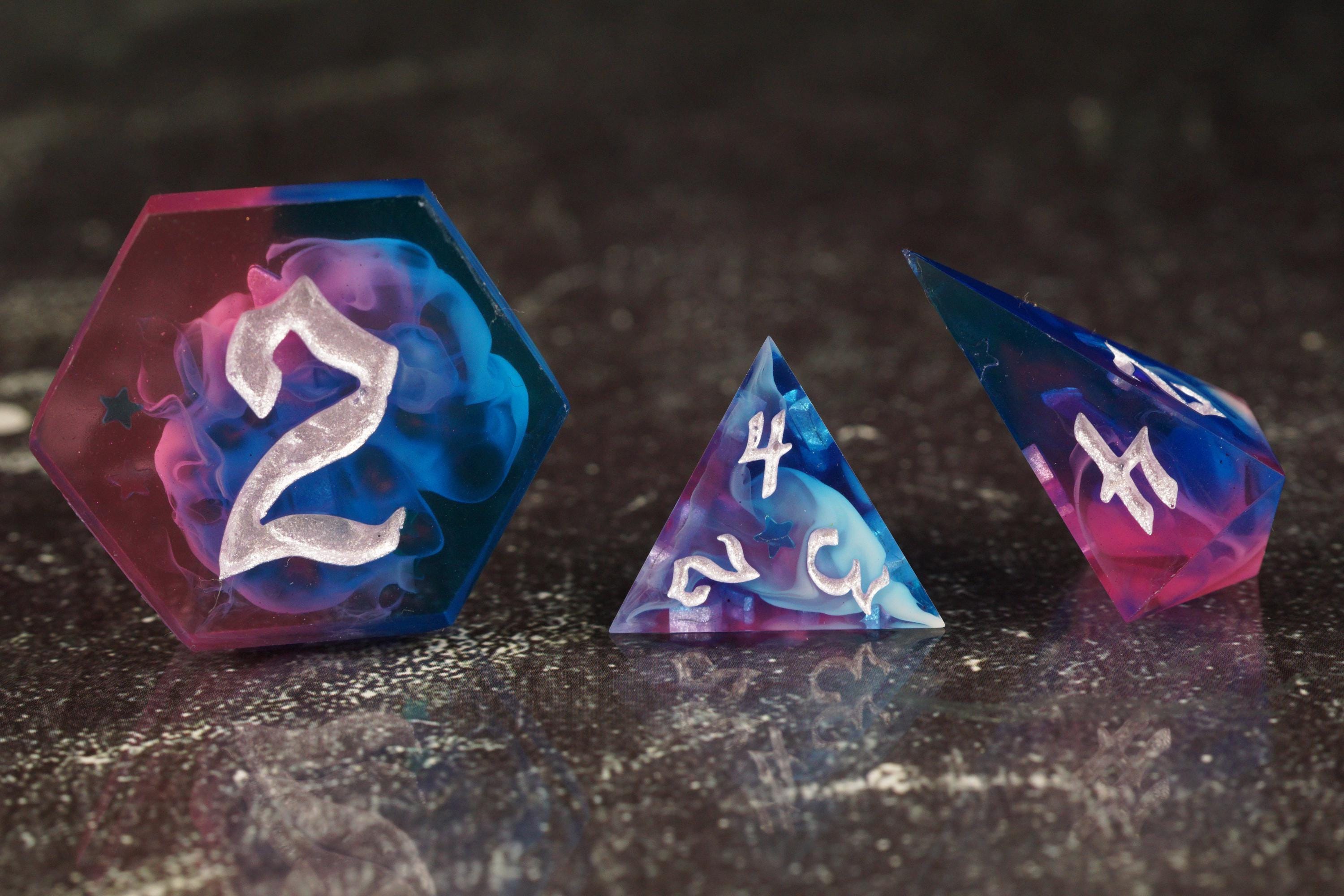 Midnight Star - star variant - Handmade Resin Dice Set