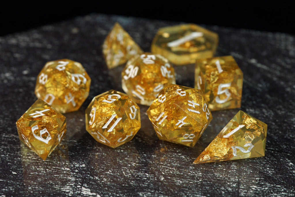 Golden Vault - Handmade Resin Dice Set