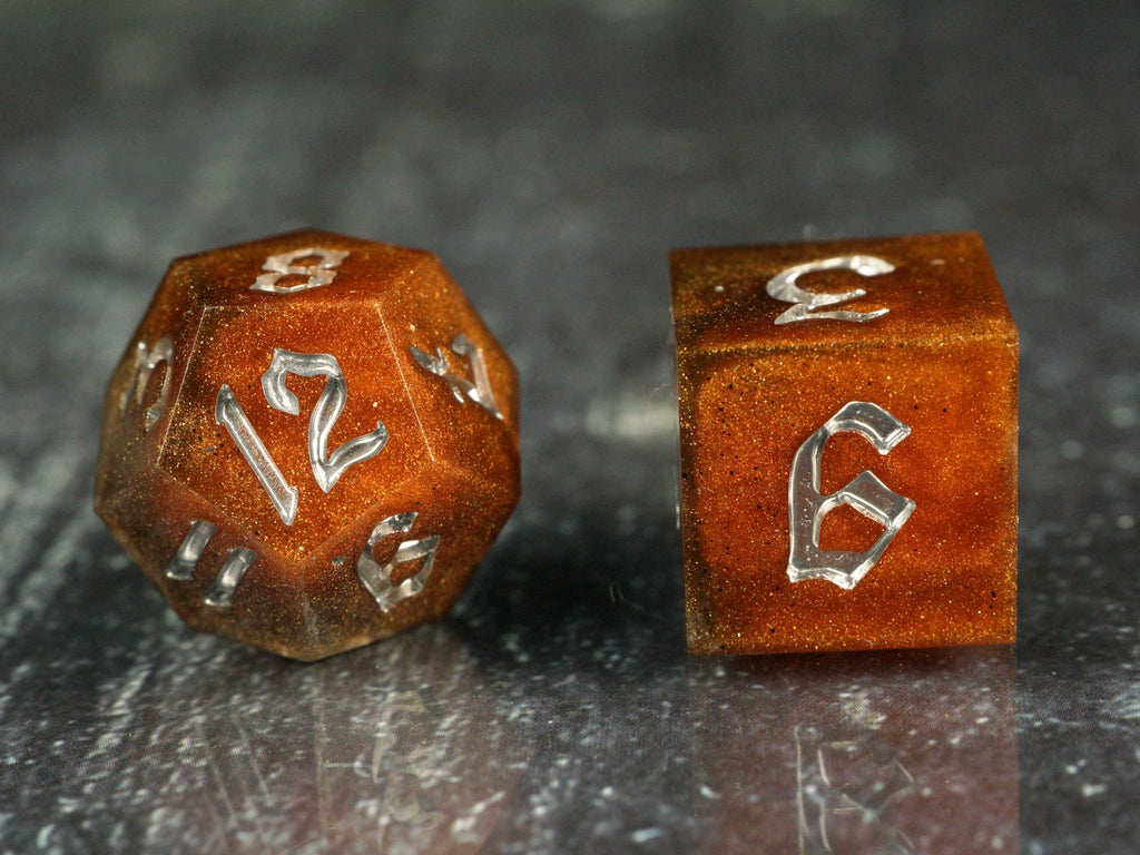 Copperforge Relic - Handmade Resin Dice Set