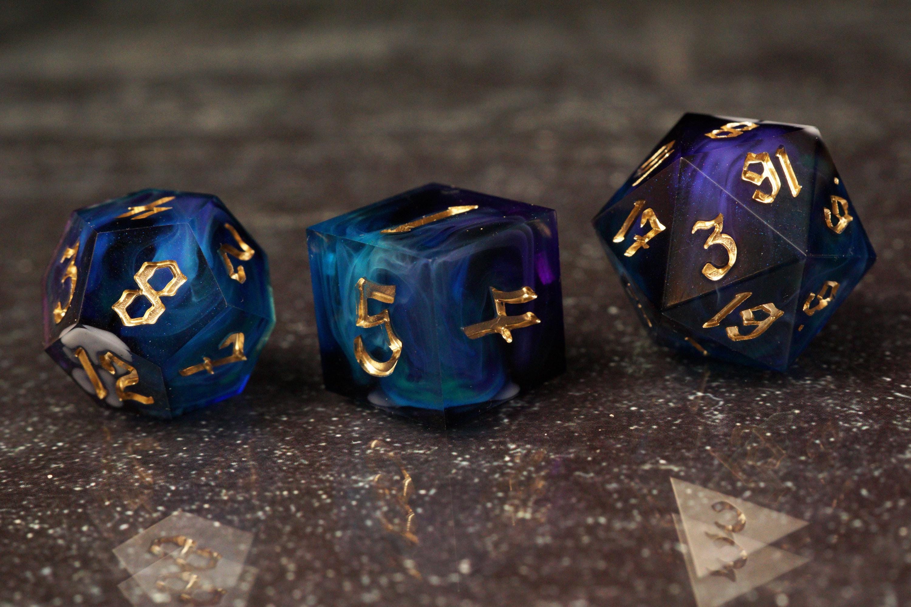 Midnight Star - Handmade Resin Dice Set