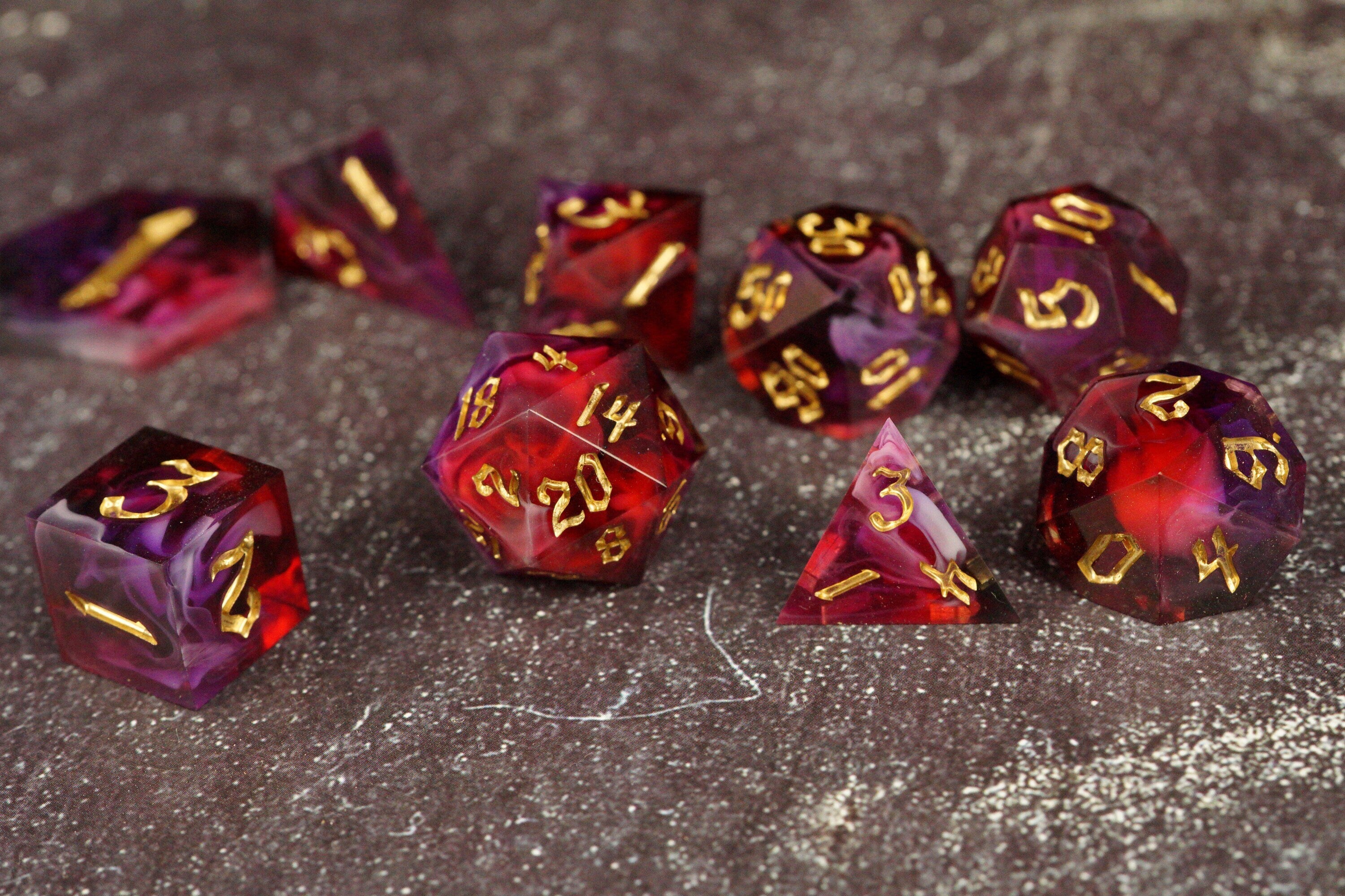 Magic Missile - Handmade Resin Dice Set
