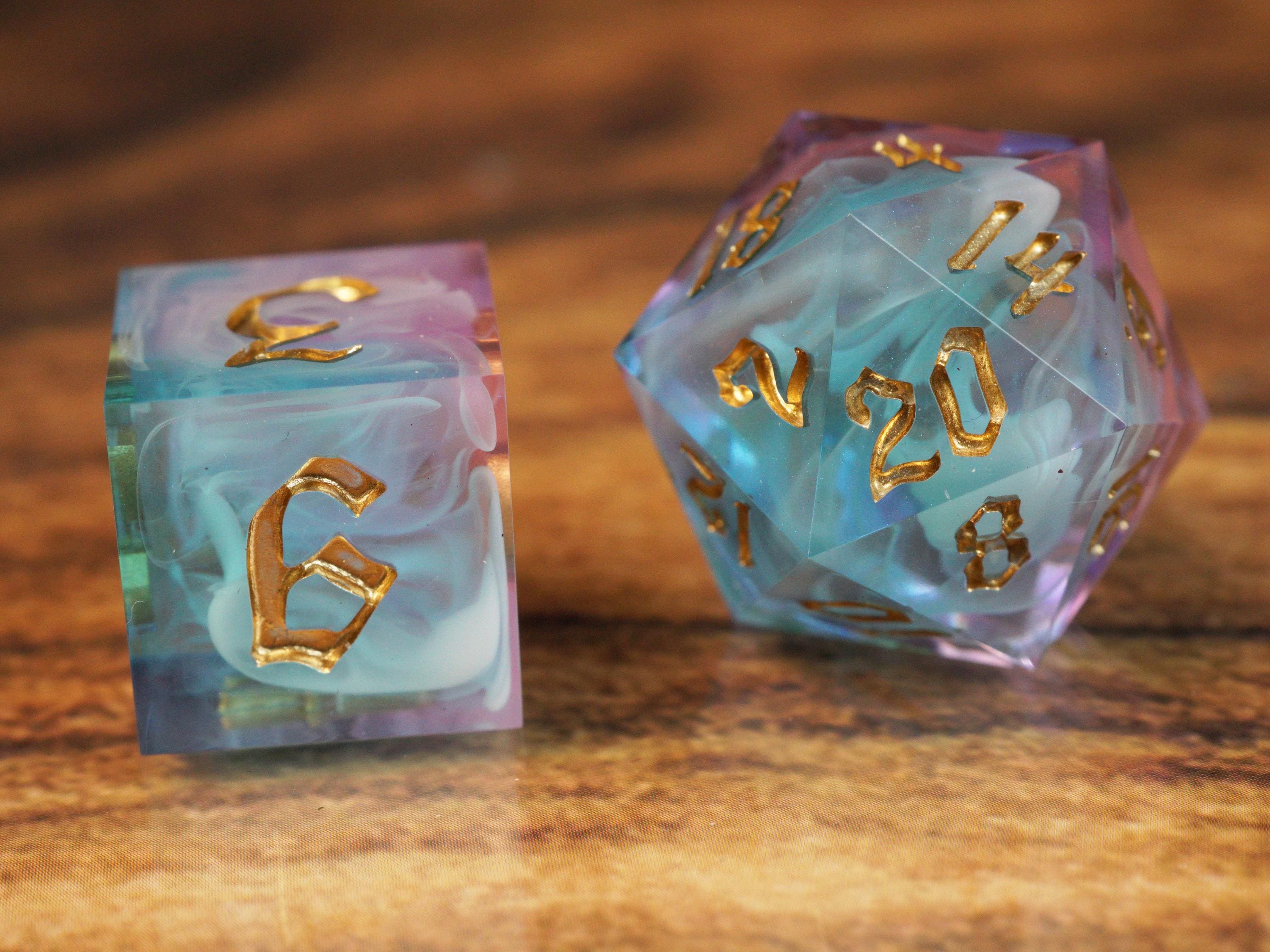 Ostara of the Dawn - Handmade Resin Dice Set