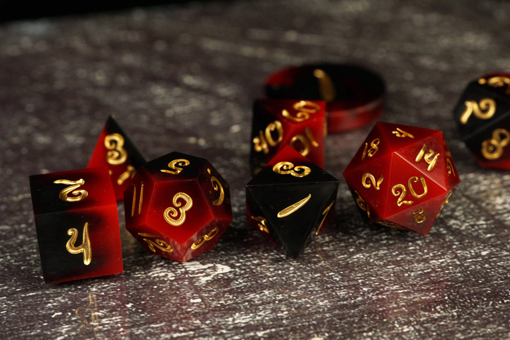 Erupting Earth - Handmade Resin Dice Set