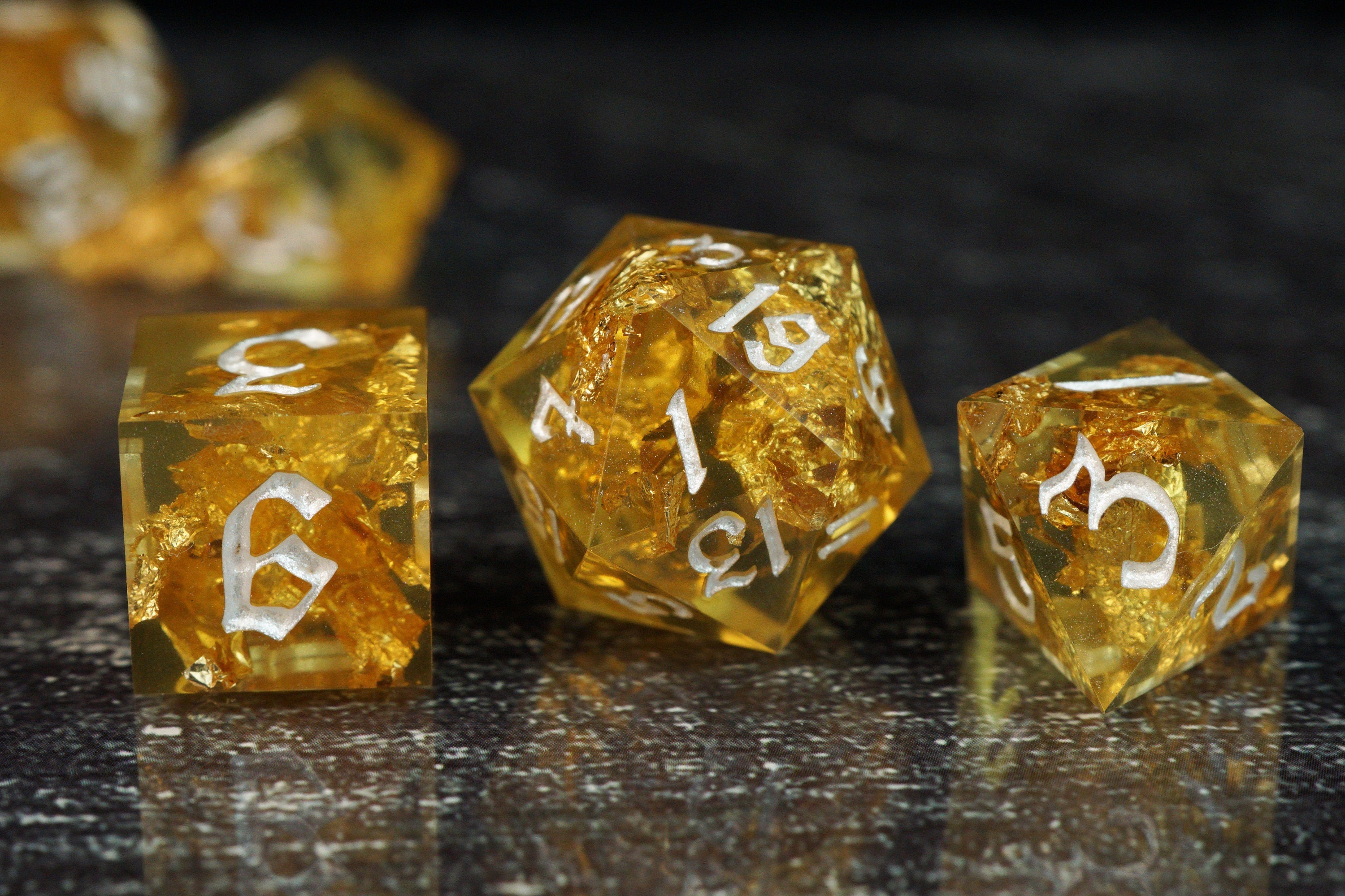Golden Vault - Handmade Resin Dice Set