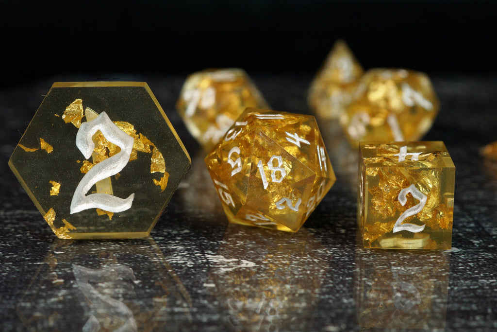 Golden Vault - Handmade Resin Dice Set