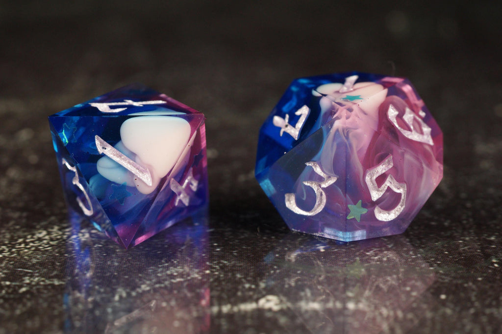 Midnight Star - star variant - Handmade Resin Dice Set