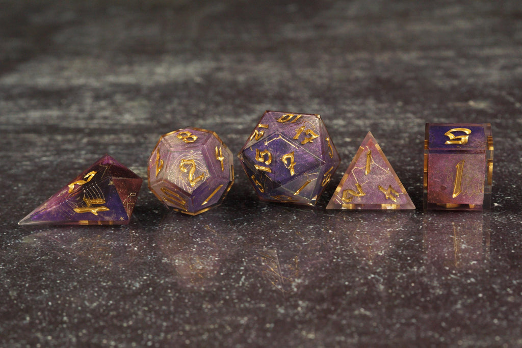 Cosmic Eclipse - Handmade Resin Dice Set