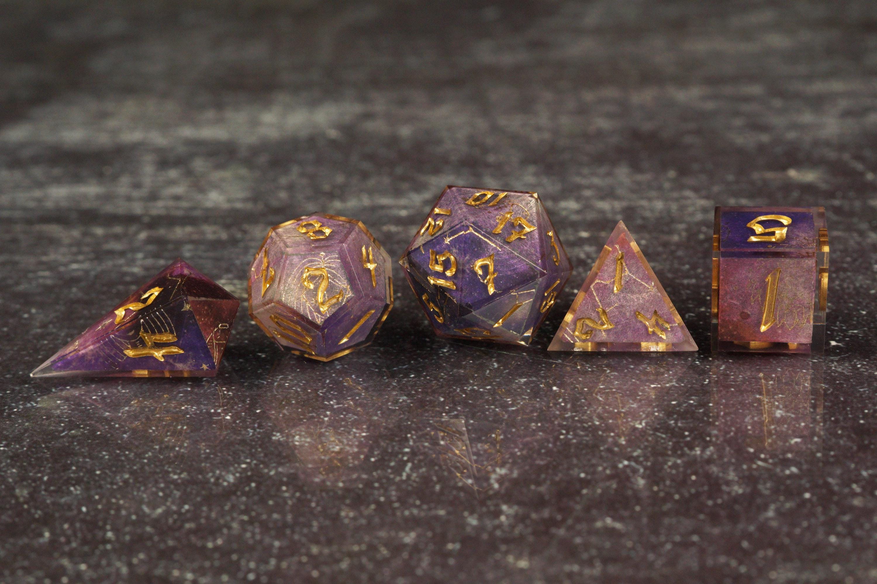 Cosmic Eclipse - Handmade Resin Dice Set