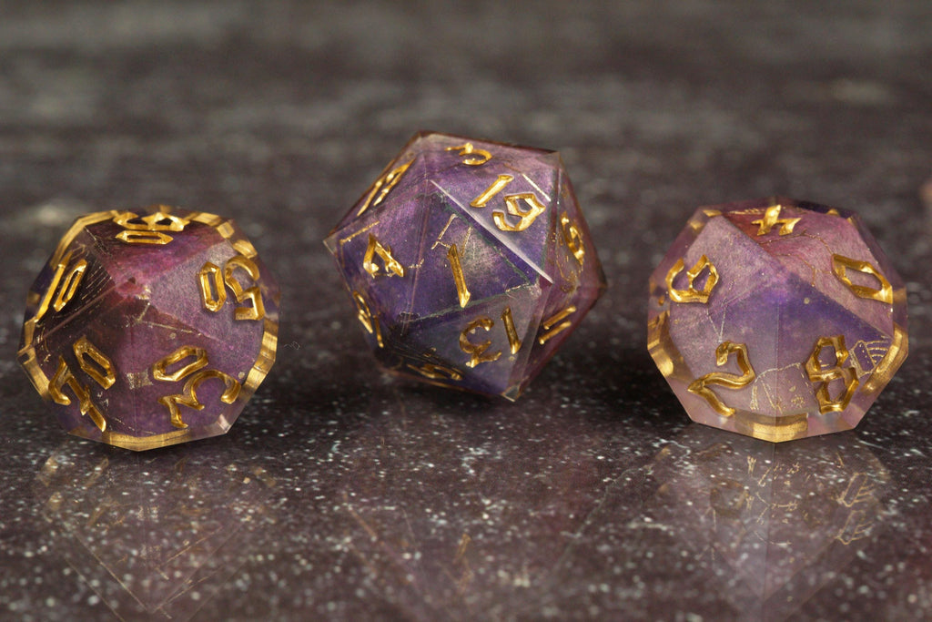 Cosmic Eclipse - Handmade Resin Dice Set