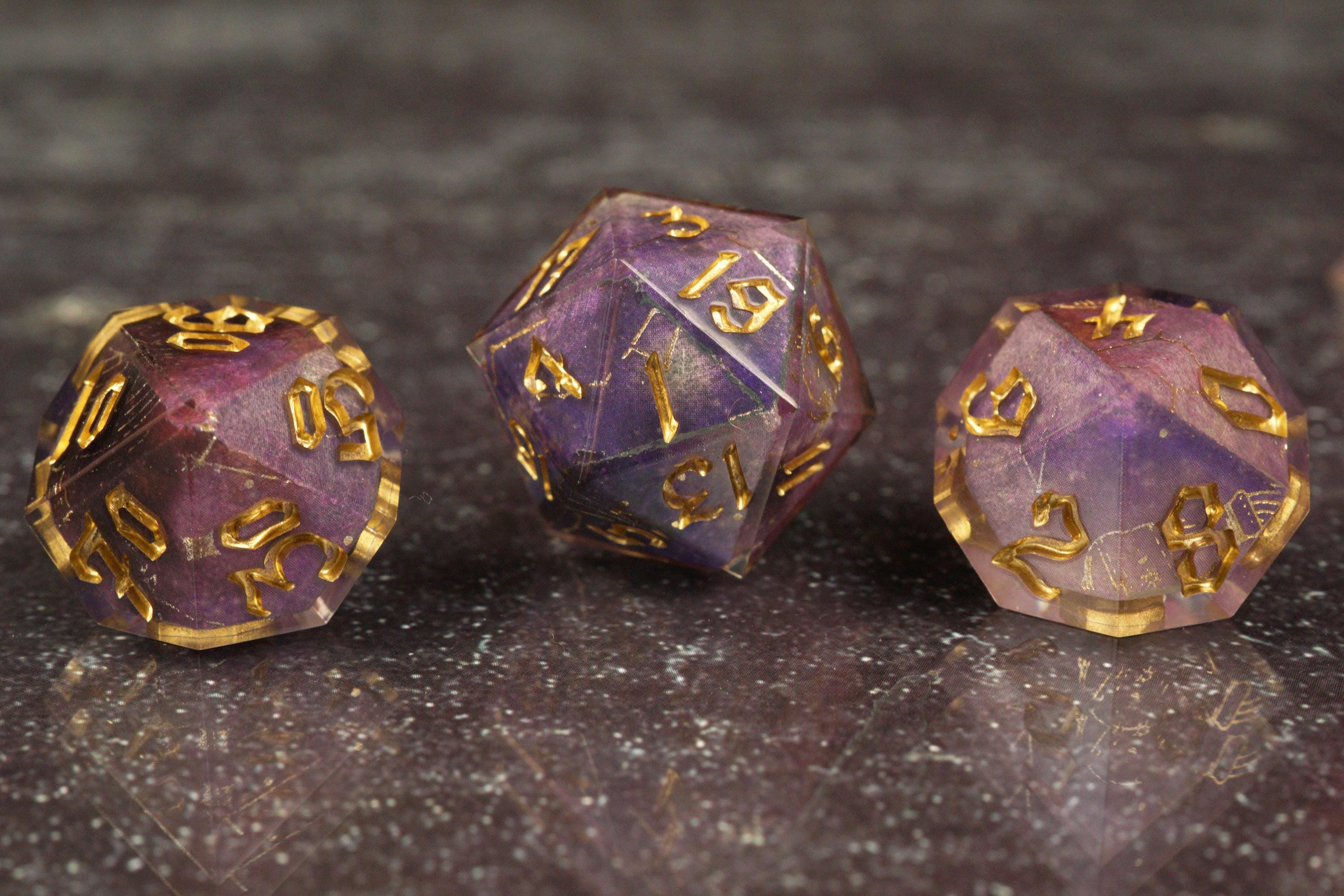 Cosmic Eclipse - Handmade Resin Dice Set