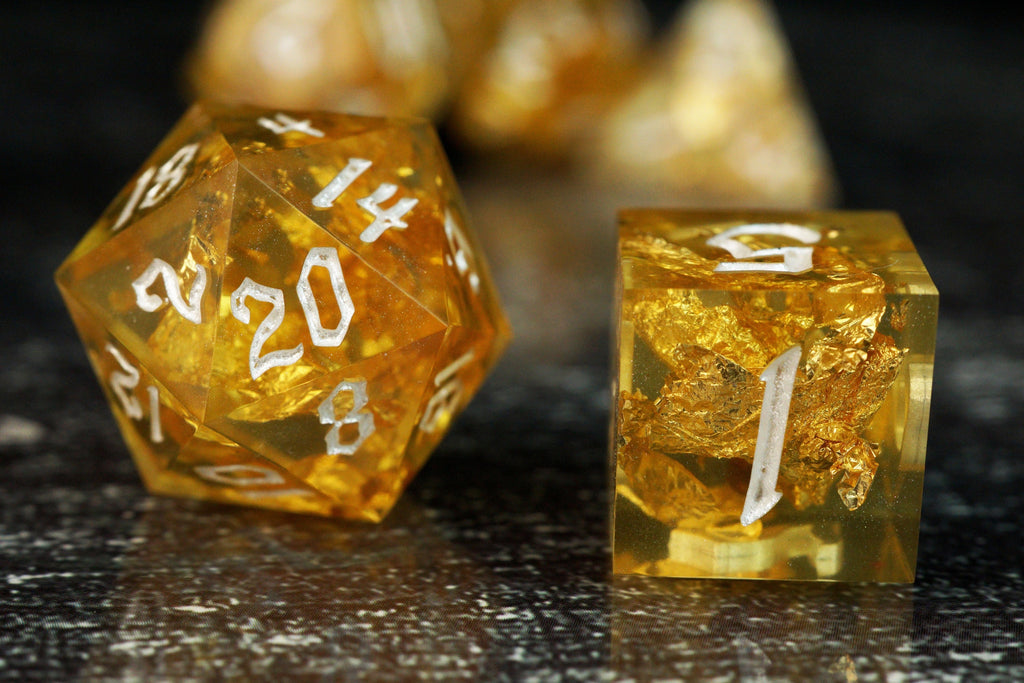 Golden Vault - Handmade Resin Dice Set