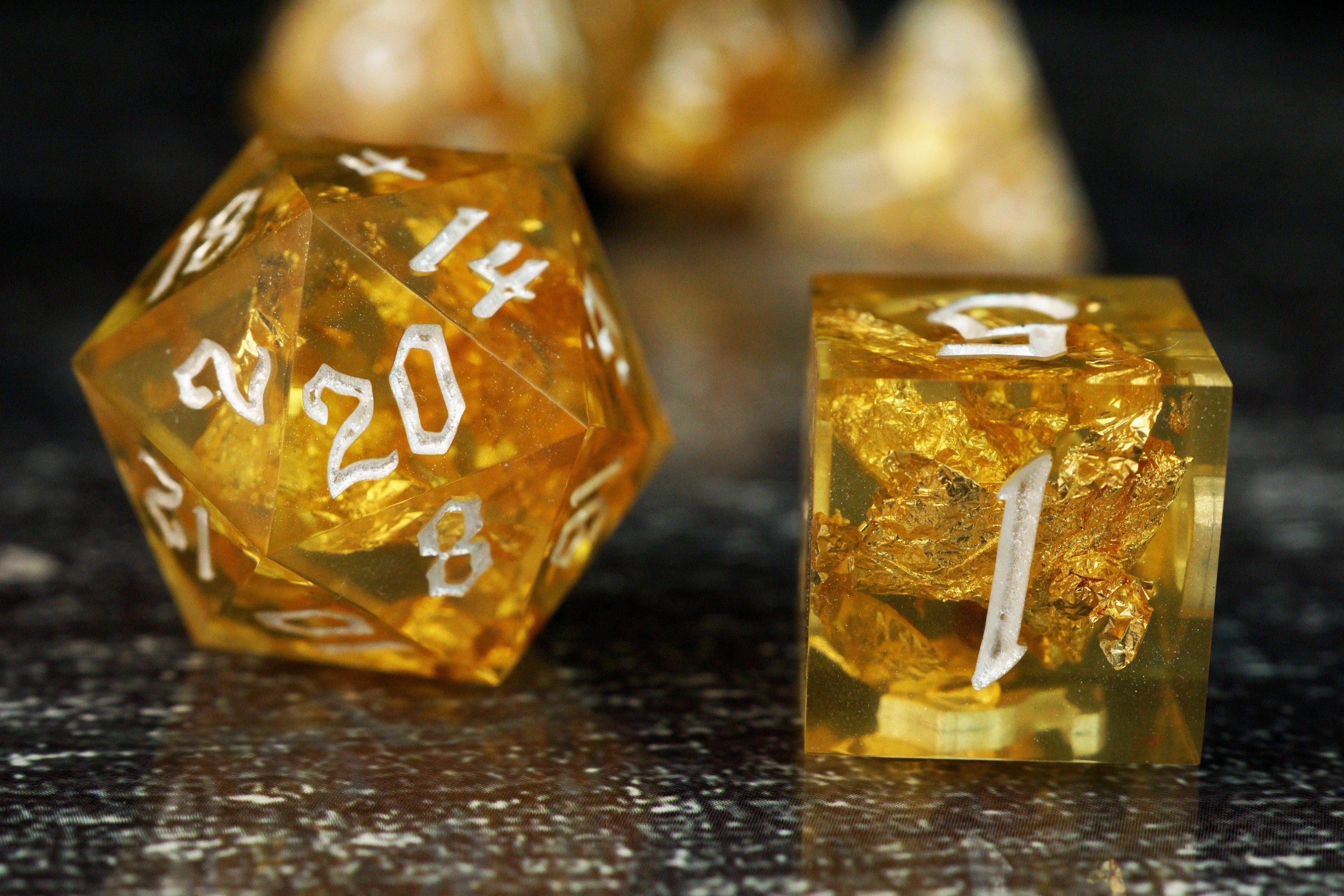 Golden Vault - Handmade Resin Dice Set
