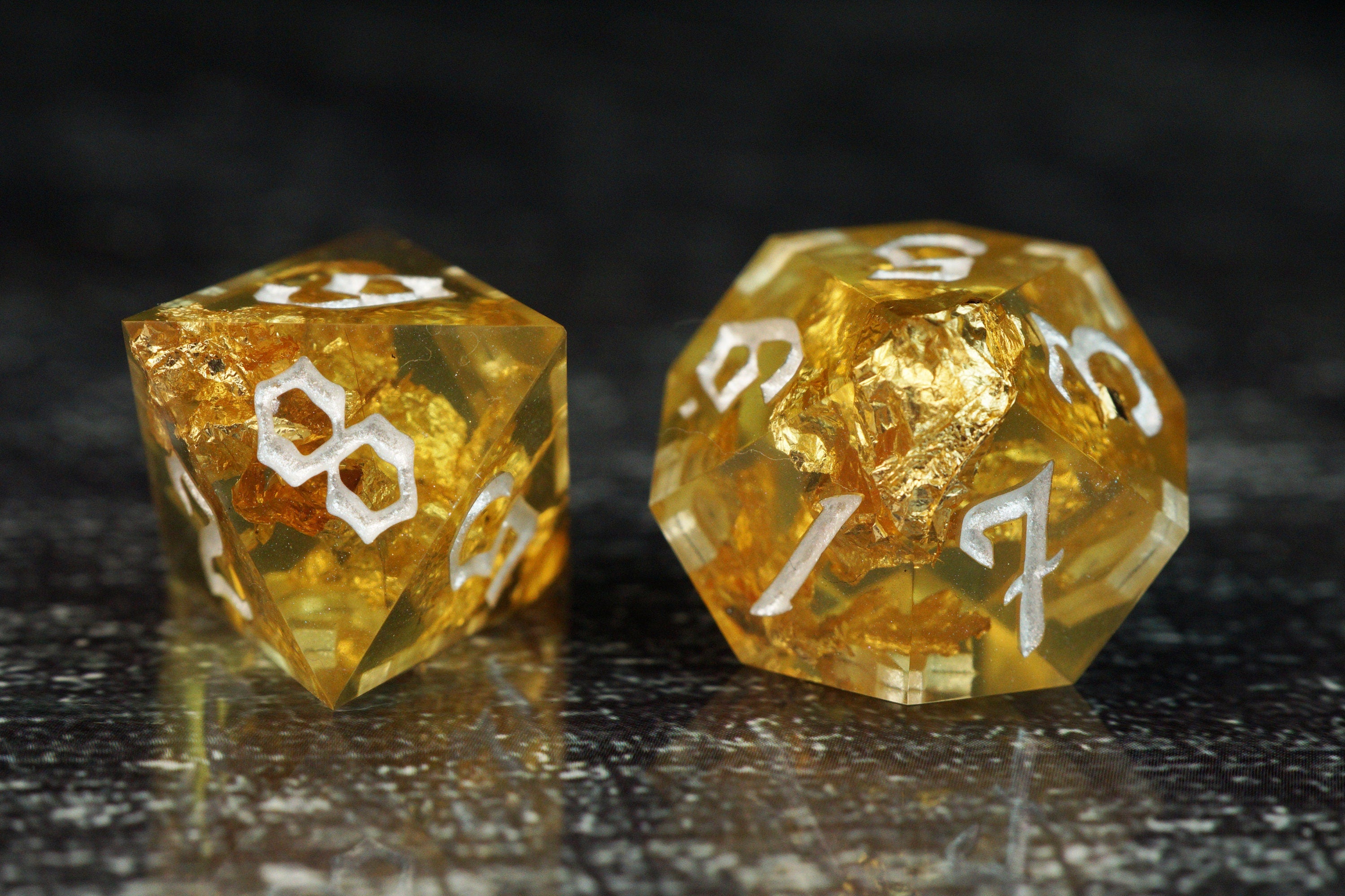 Golden Vault - Handmade Resin Dice Set