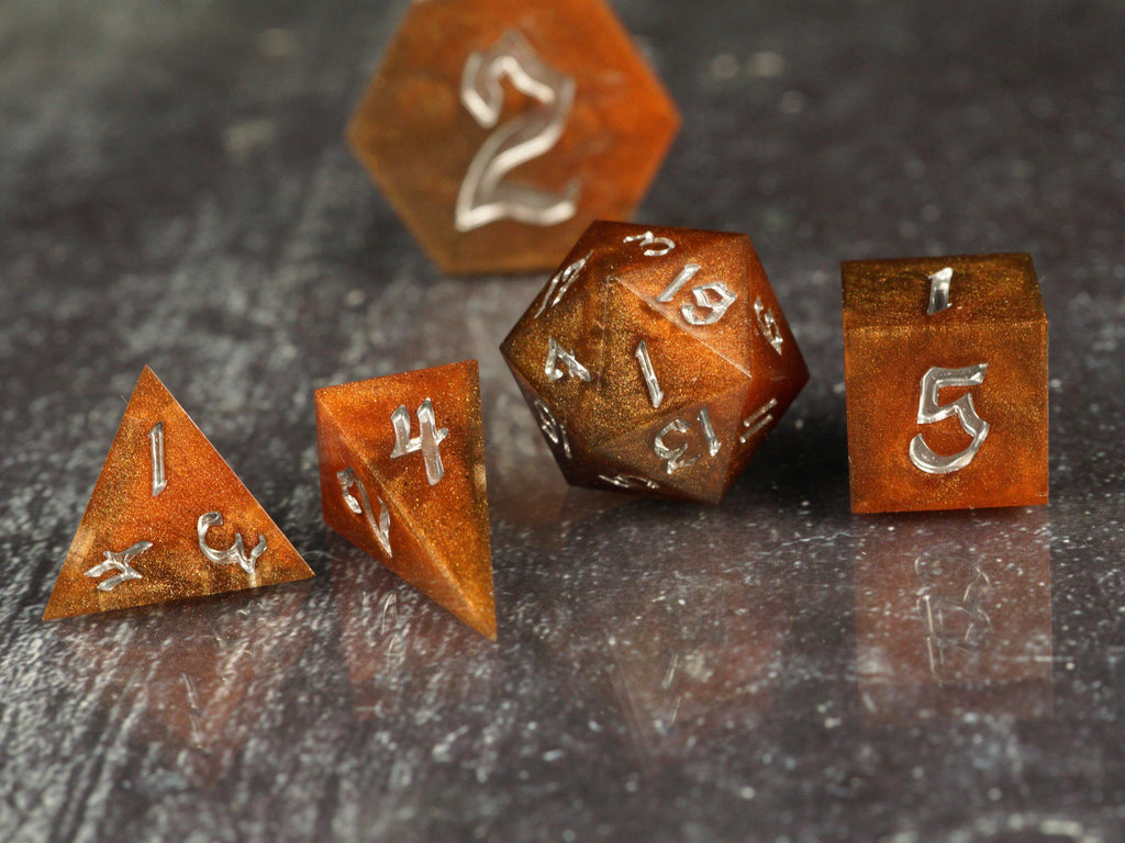 Copperforge Relic - Handmade Resin Dice Set