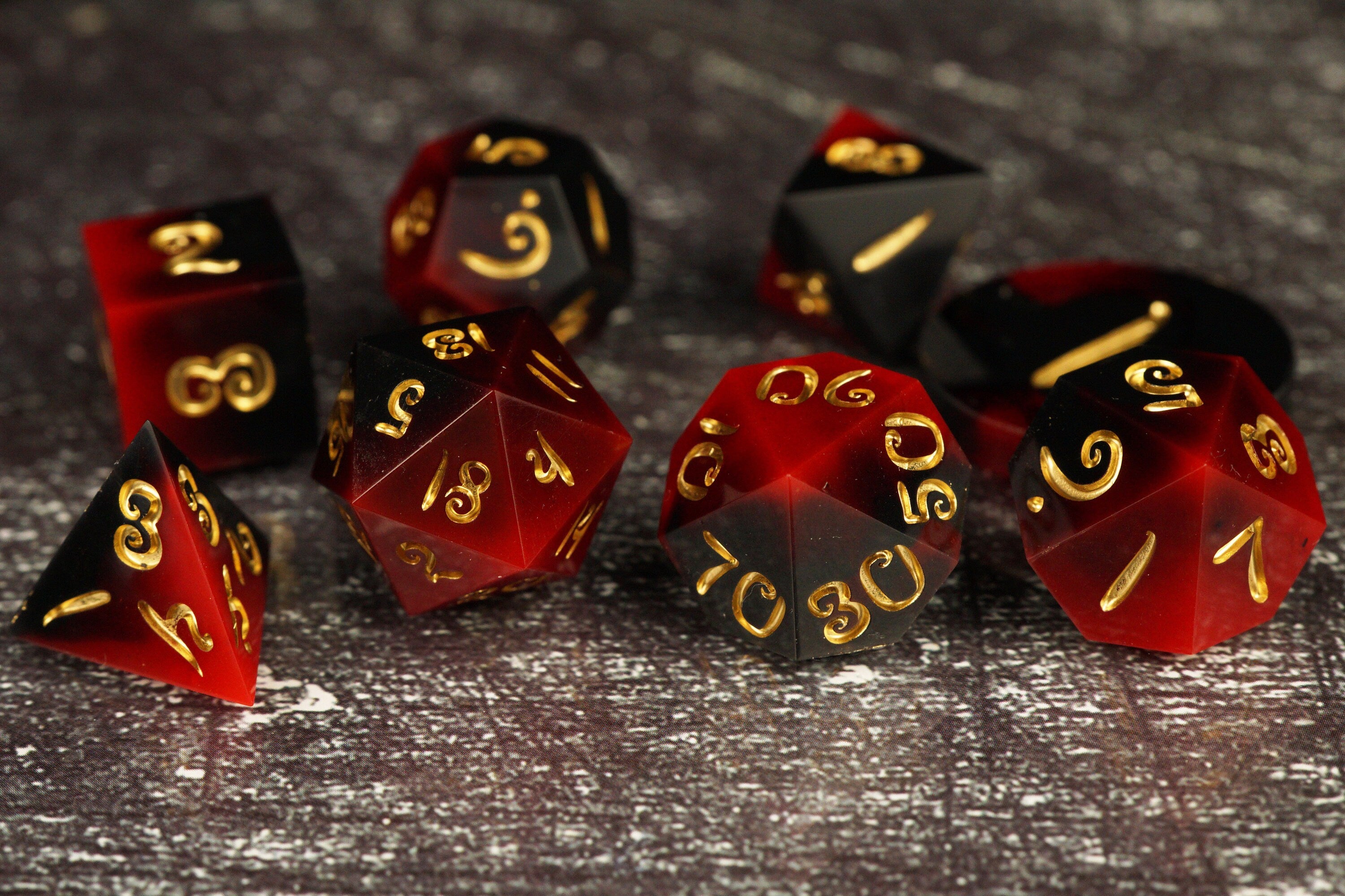 Erupting Earth - Handmade Resin Dice Set