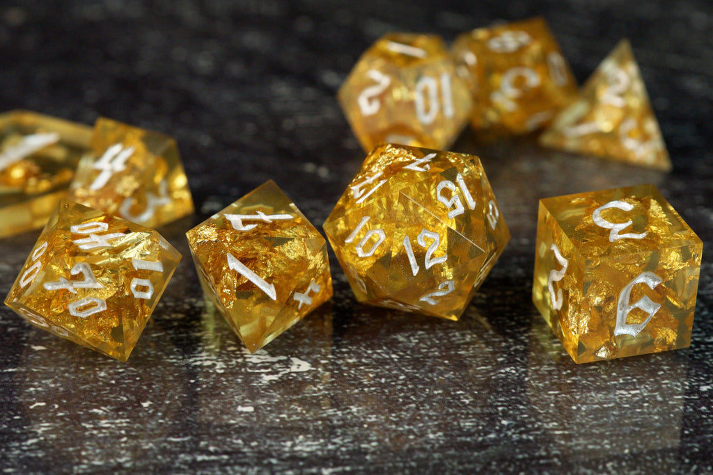 Golden Vault - Handmade Resin Dice Set