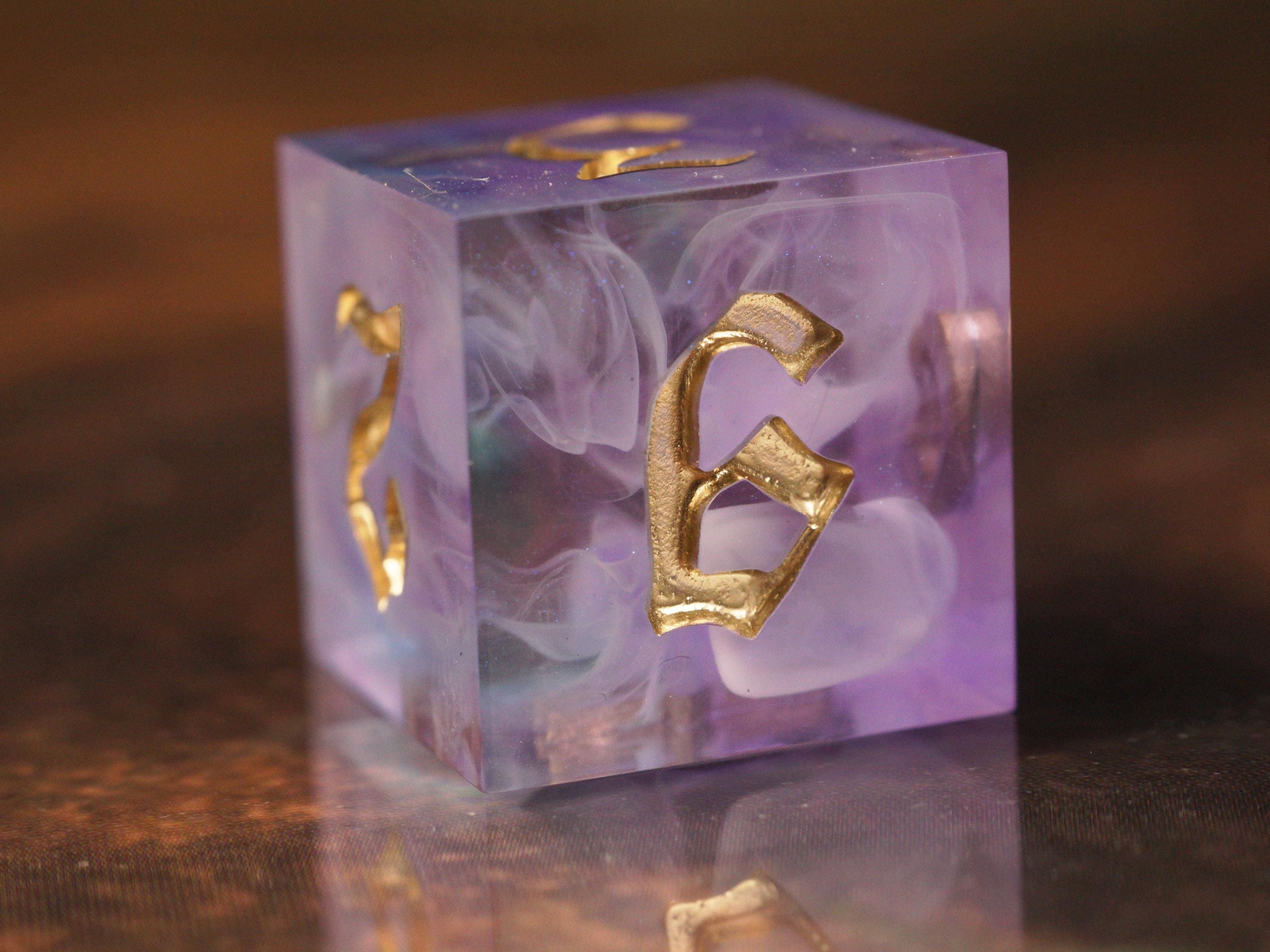 Purple Whisp - Handmade Resin Dice Set
