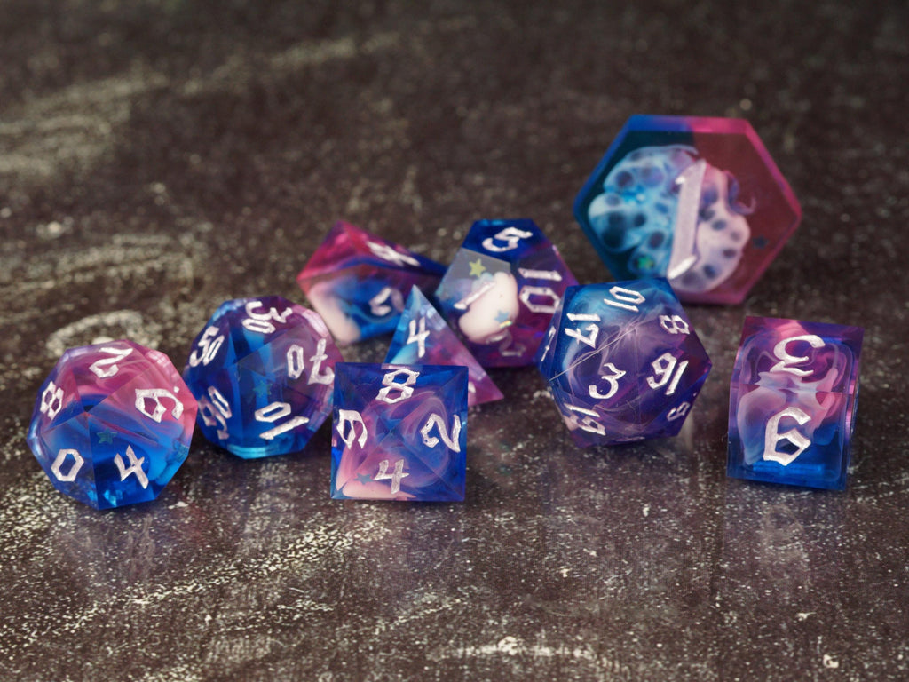 Midnight Star - star variant - Handmade Resin Dice Set