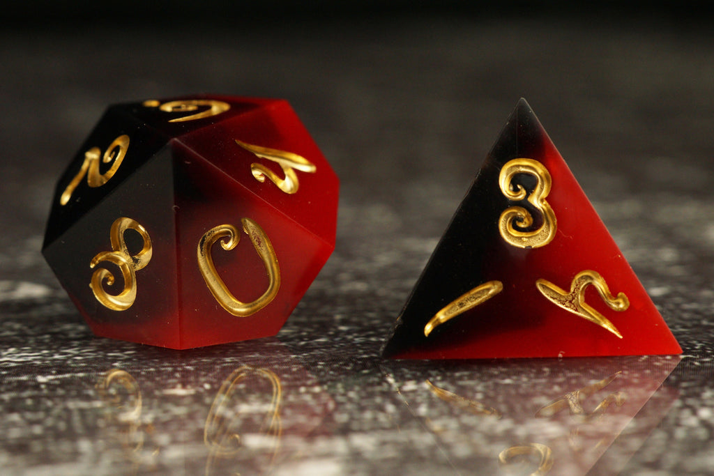 Erupting Earth - Handmade Resin Dice Set