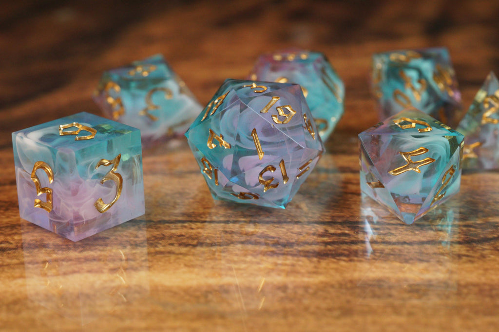 Ostara of the Dawn - Handmade Resin Dice Set