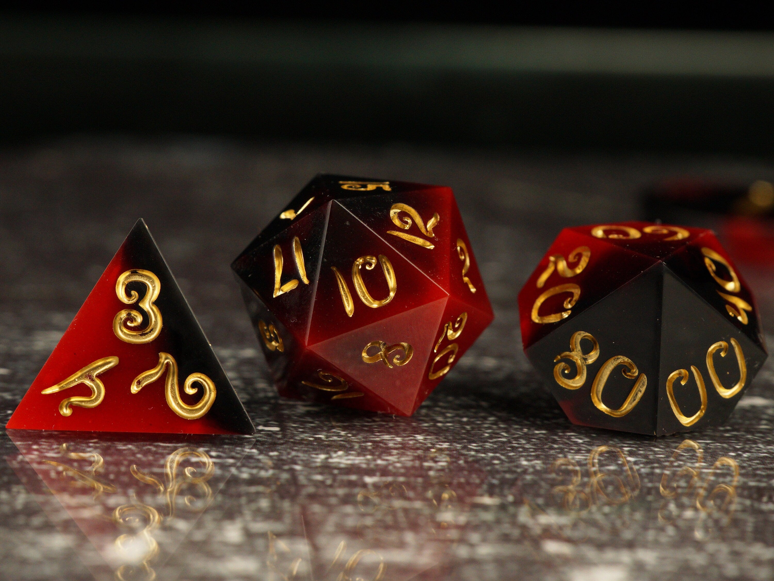 Erupting Earth - Handmade Resin Dice Set