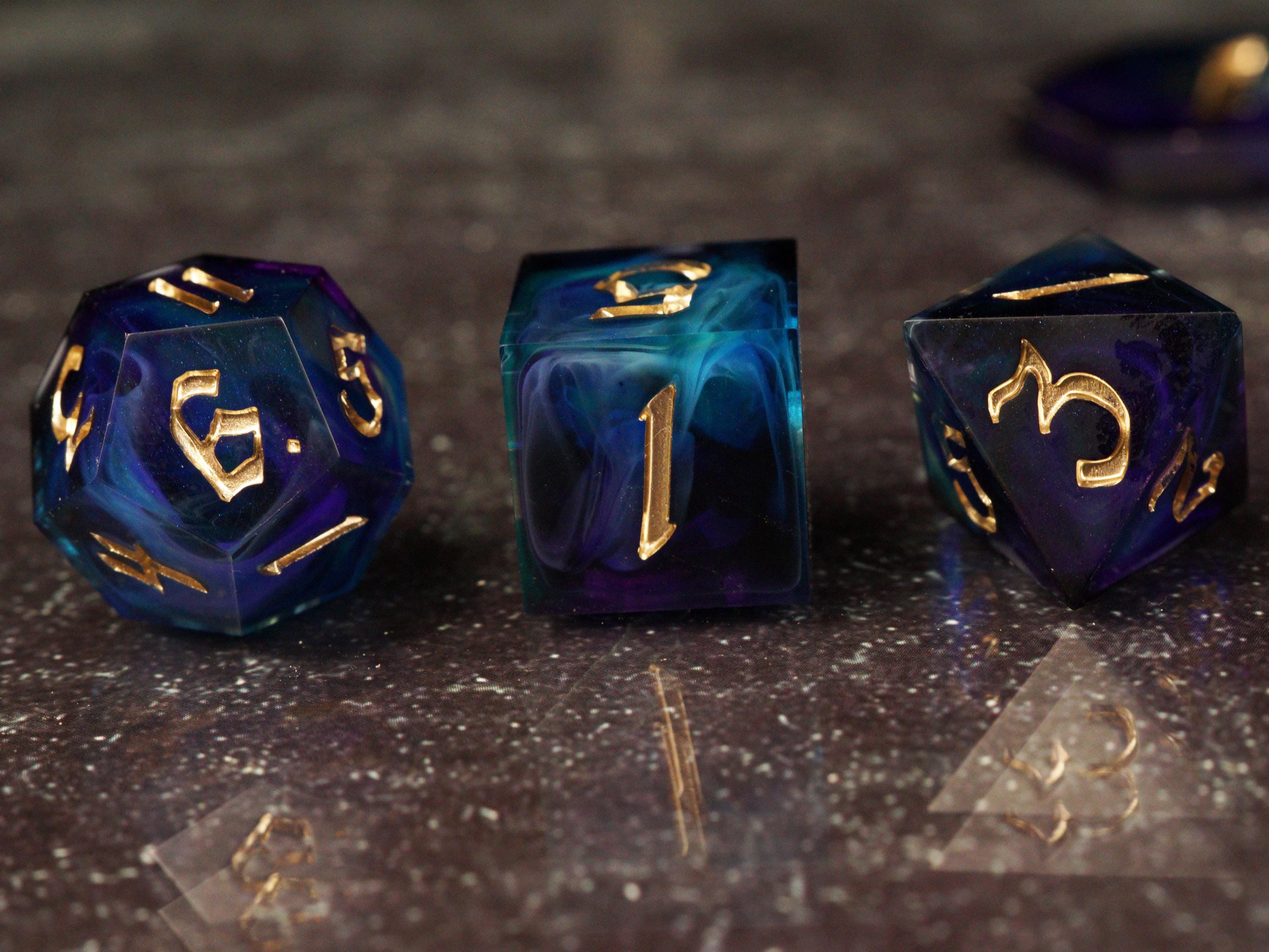 Midnight Star - Handmade Resin Dice Set