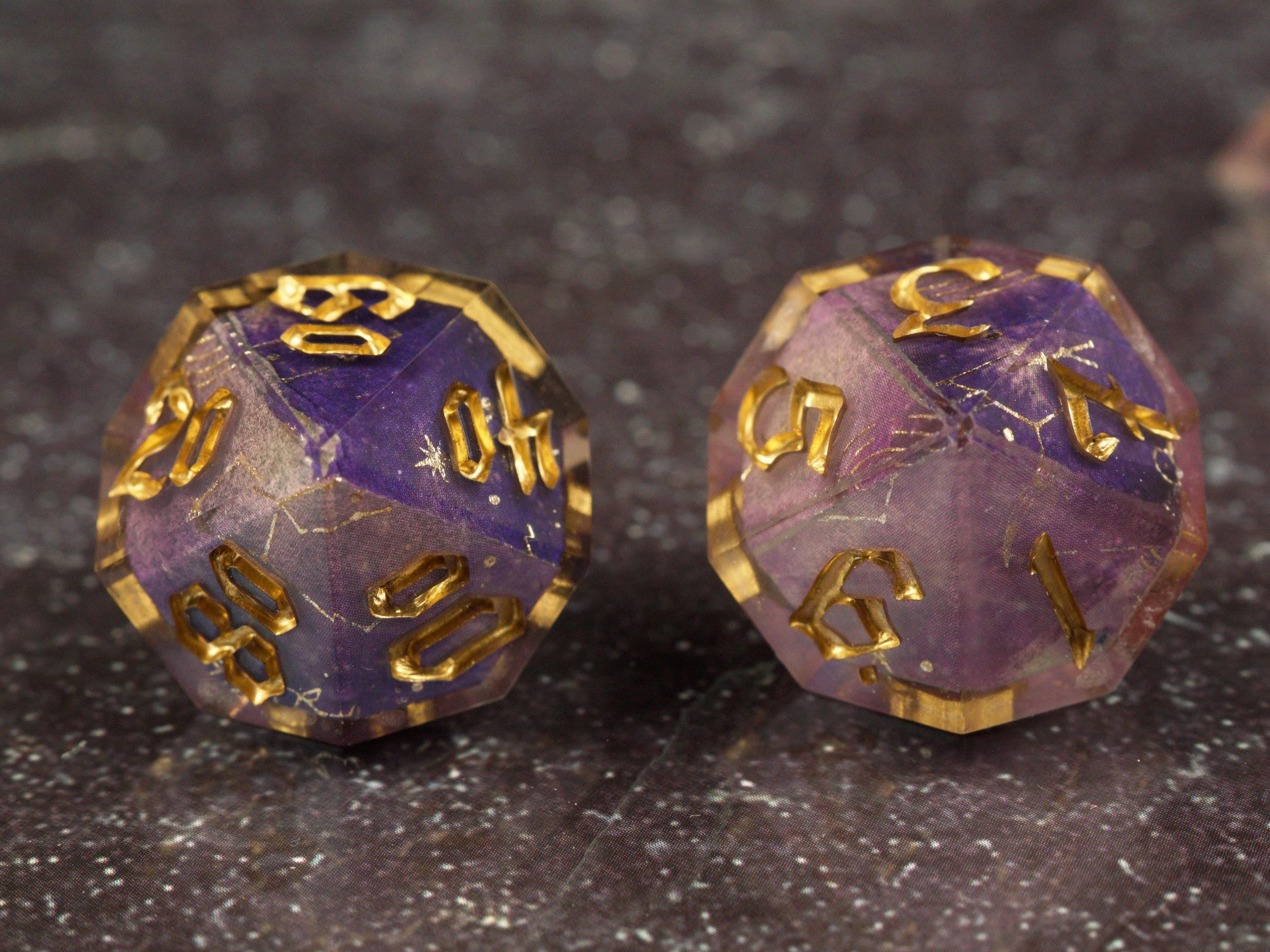 Cosmic Eclipse - Handmade Resin Dice Set