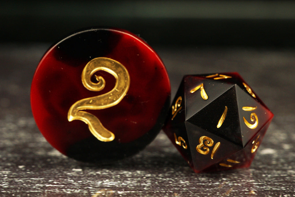 Erupting Earth - Handmade Resin Dice Set