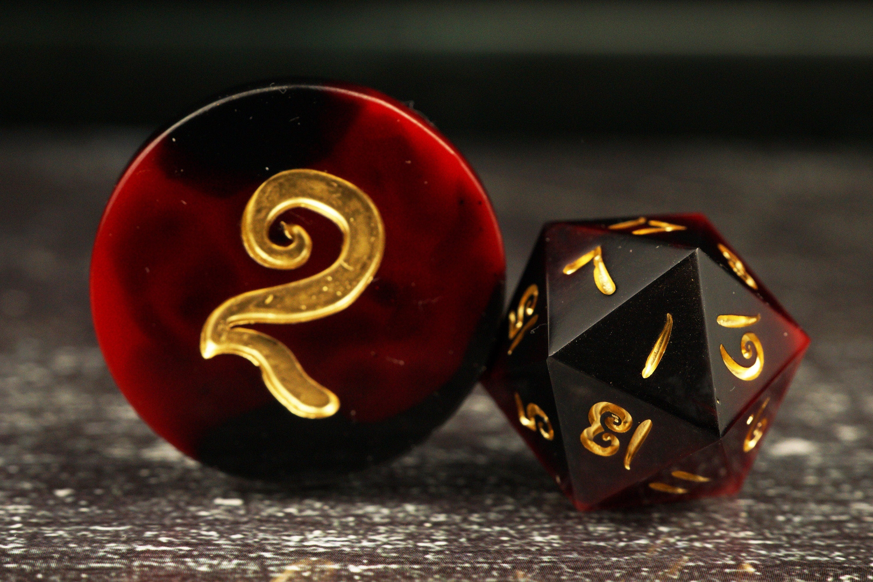 Erupting Earth - Handmade Resin Dice Set