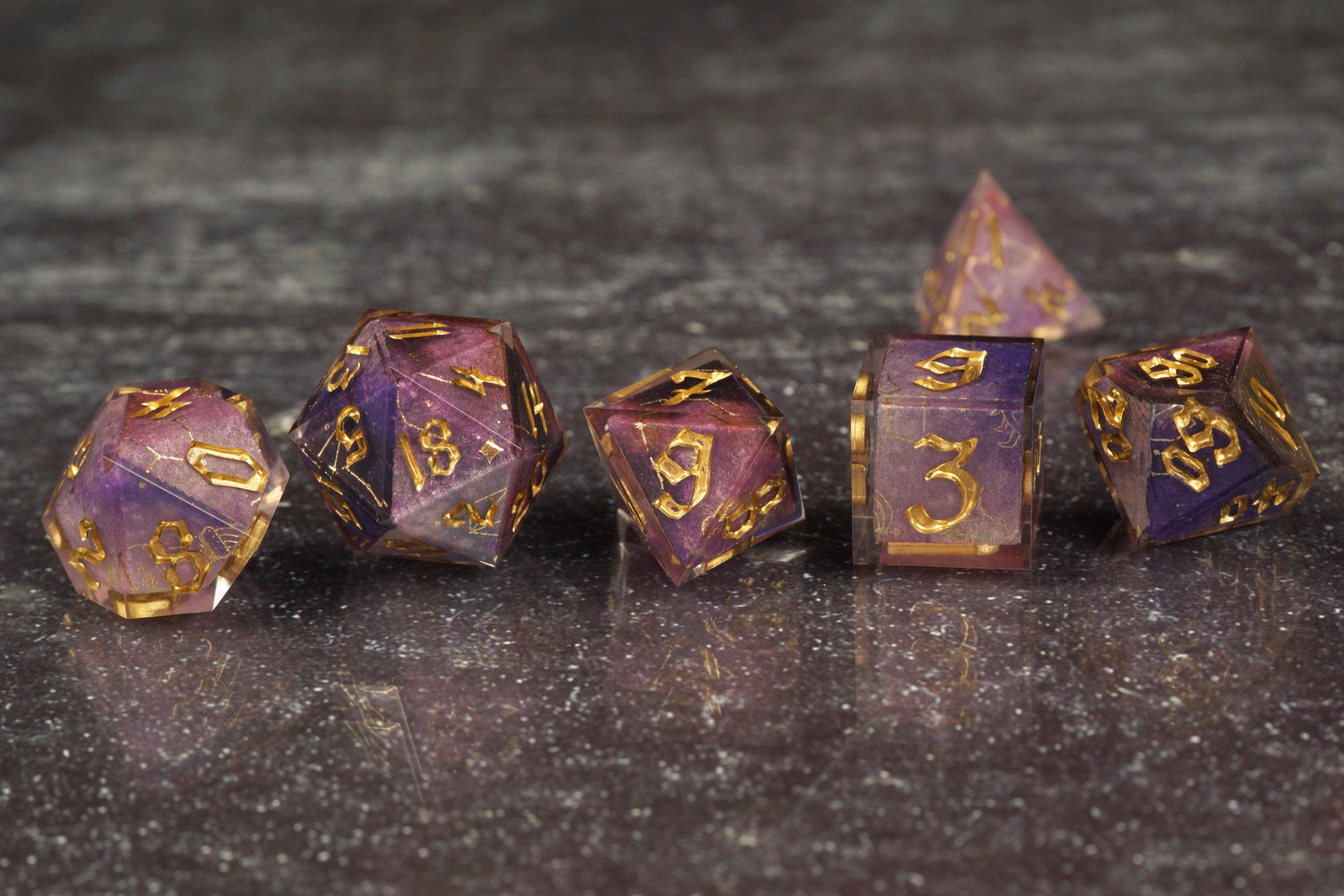 Cosmic Eclipse - Handmade Resin Dice Set