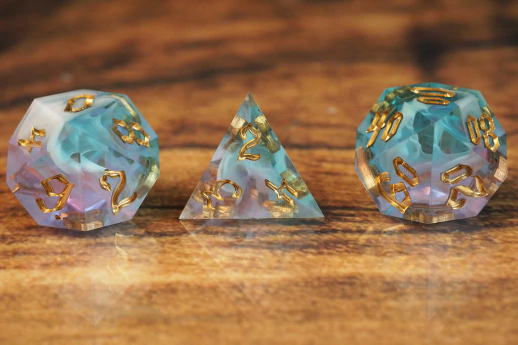 Ostara of the Dawn - Handmade Resin Dice Set