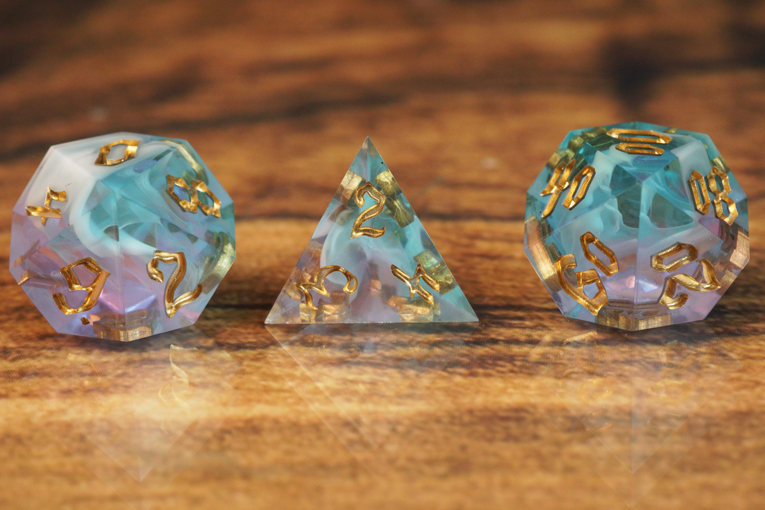 Ostara of the Dawn - Handmade Resin Dice Set