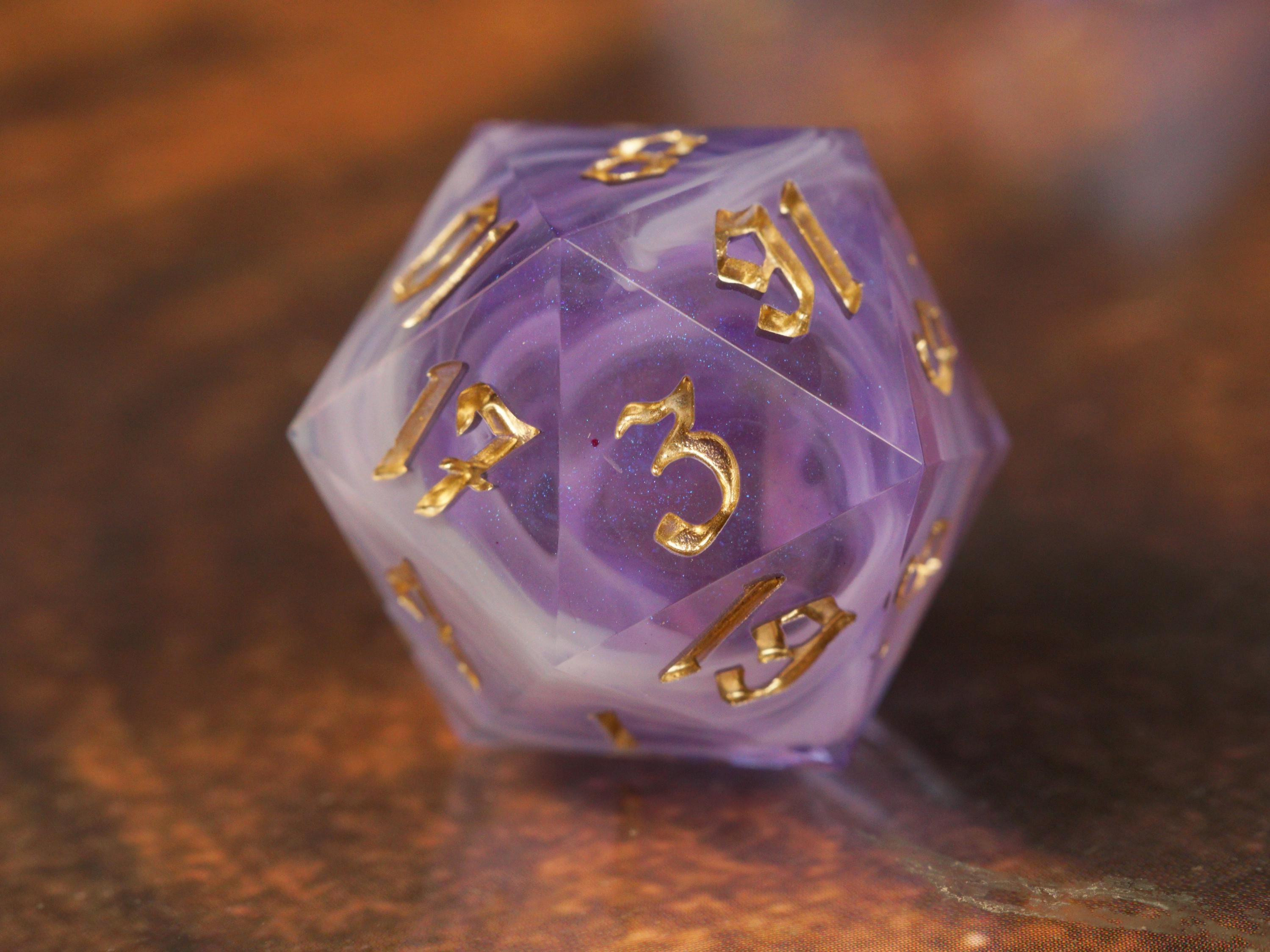 Purple Whisp - Handmade Resin Dice Set