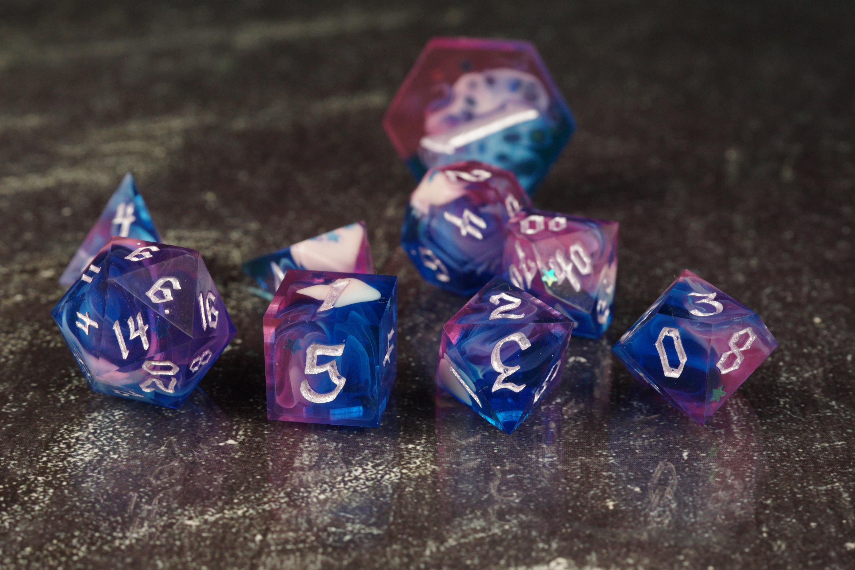 Midnight Star - star variant - Handmade Resin Dice Set
