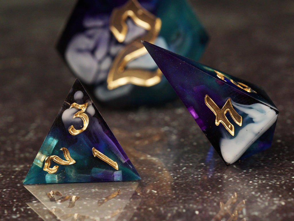 Midnight Star - Handmade Resin Dice Set