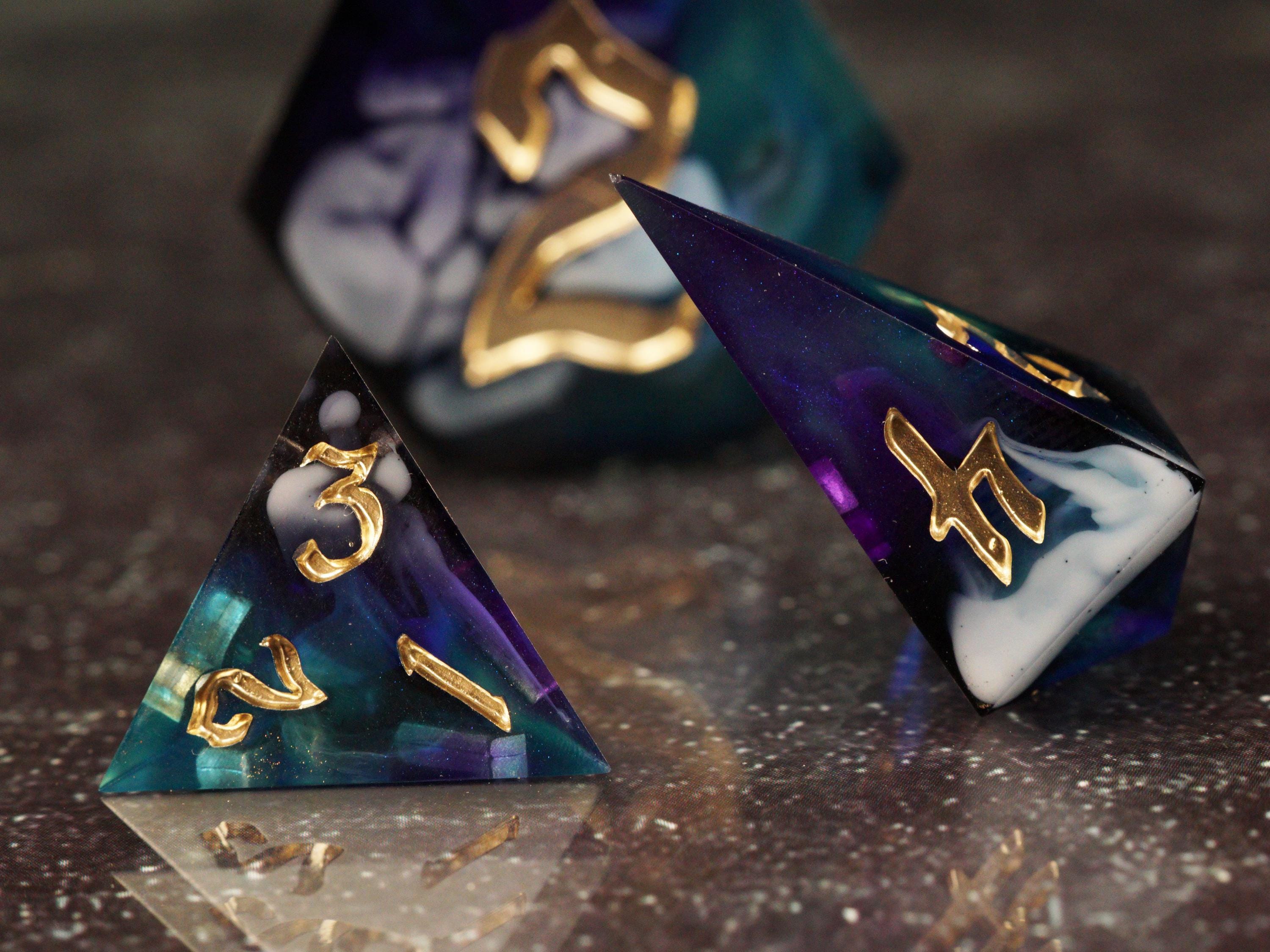 Midnight Star - Handmade Resin Dice Set