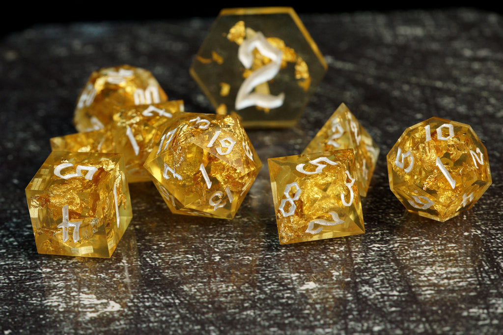 Golden Vault - Handmade Resin Dice Set