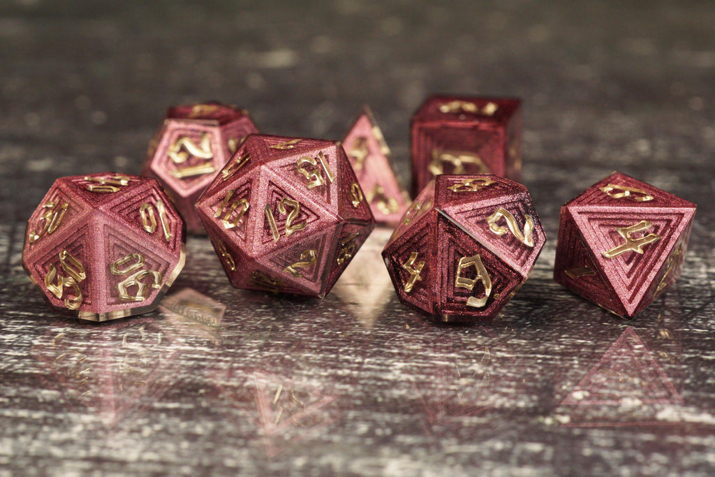 Roselight Whisper - Luxury Bismuth Inspired Handmade Resin Dice Set