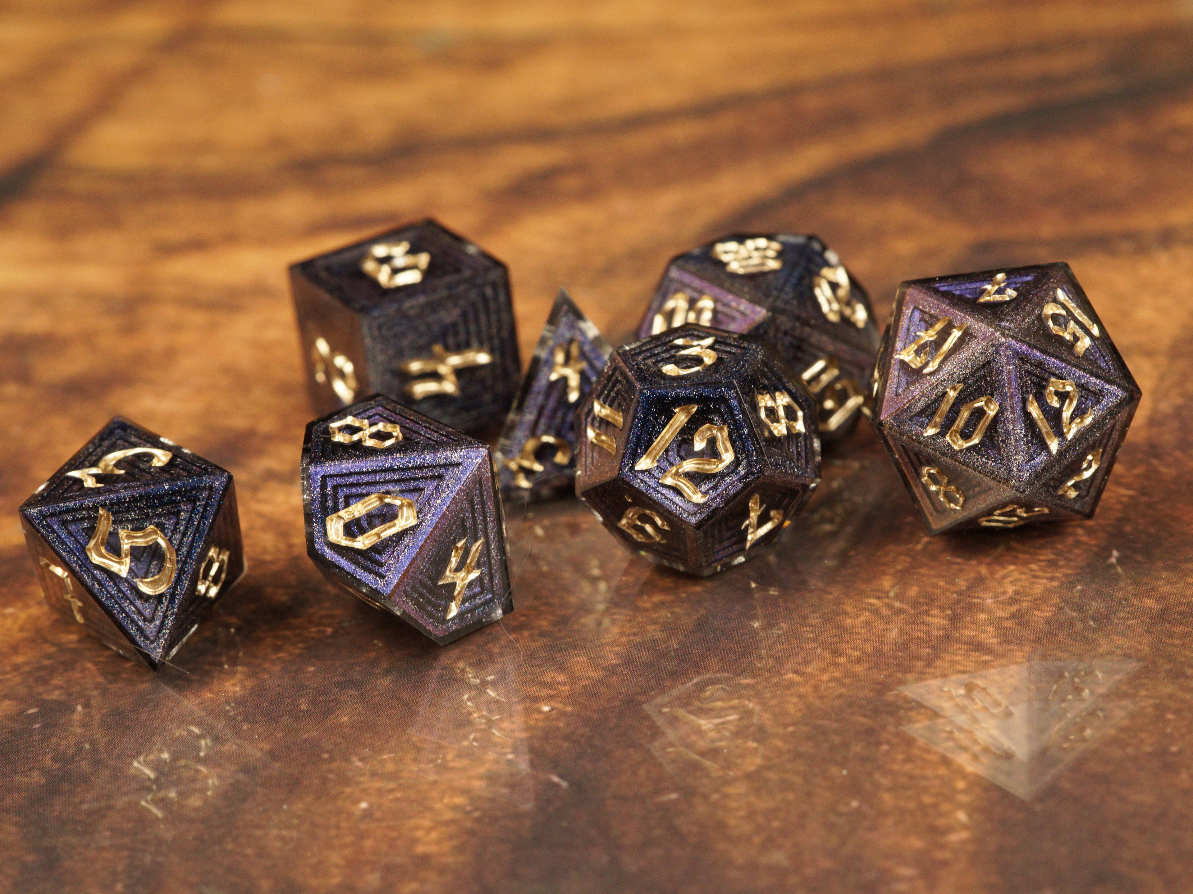 Amethyst Forge - Luxury Bismuth Inspired Handmade Resin Dice Set