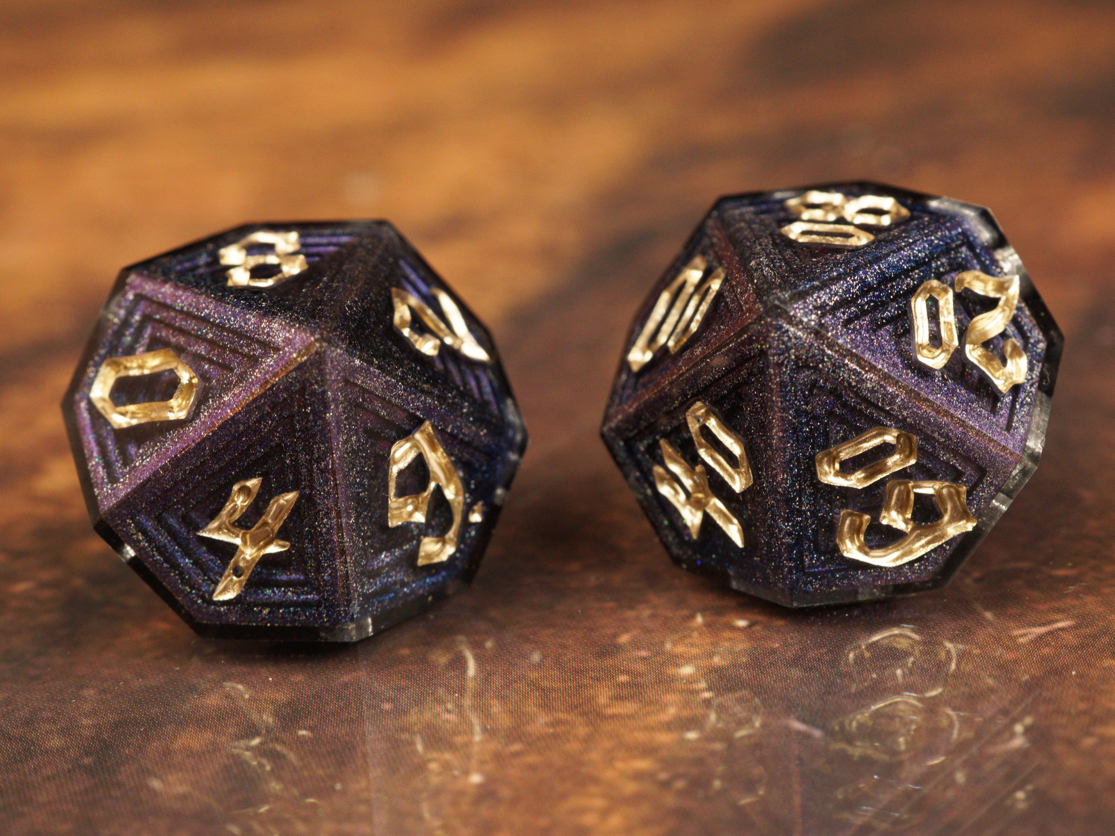 Amethyst Forge - Luxury Bismuth Inspired Handmade Resin Dice Set