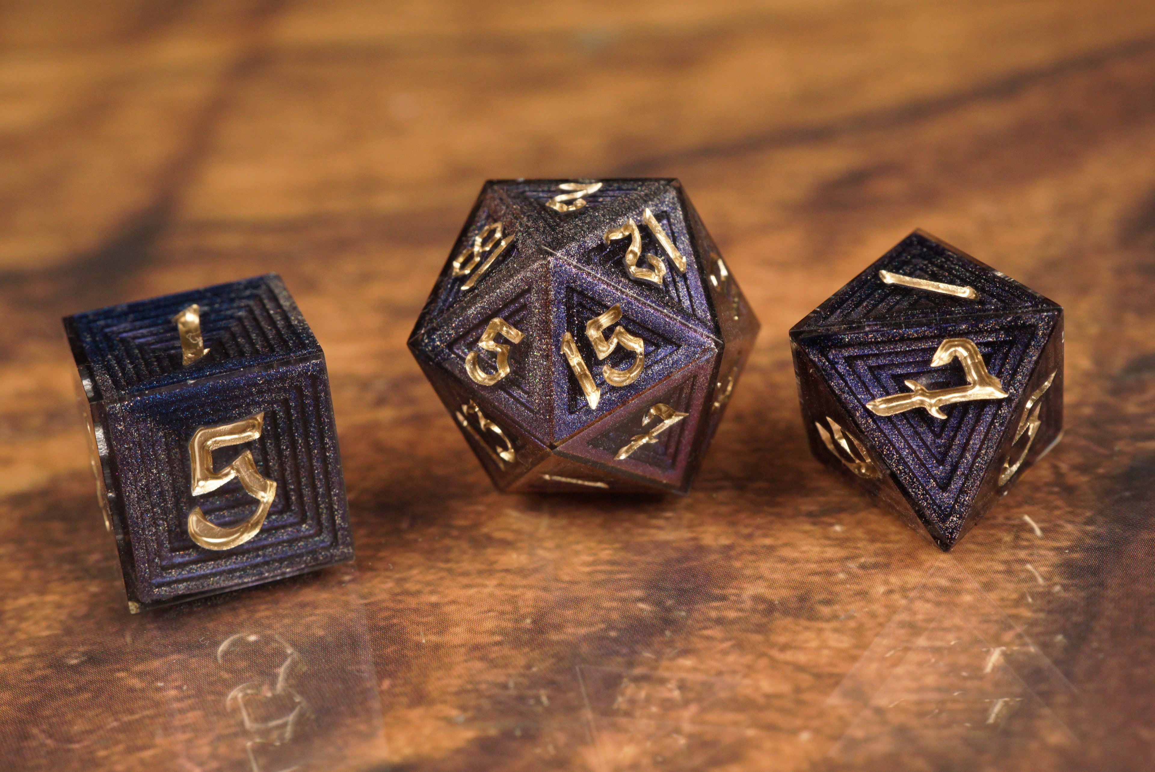 Amethyst Forge - Luxury Bismuth Inspired Handmade Resin Dice Set