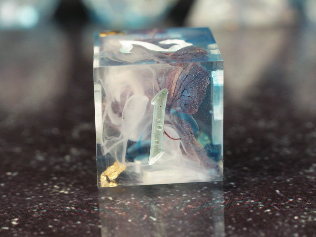 Moonwell Blossoms - Handmade Resin Dice Set