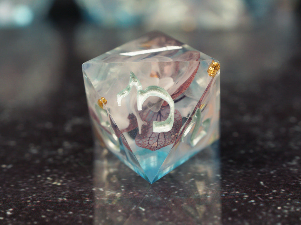 Moonwell Blossoms - Handmade Resin Dice Set