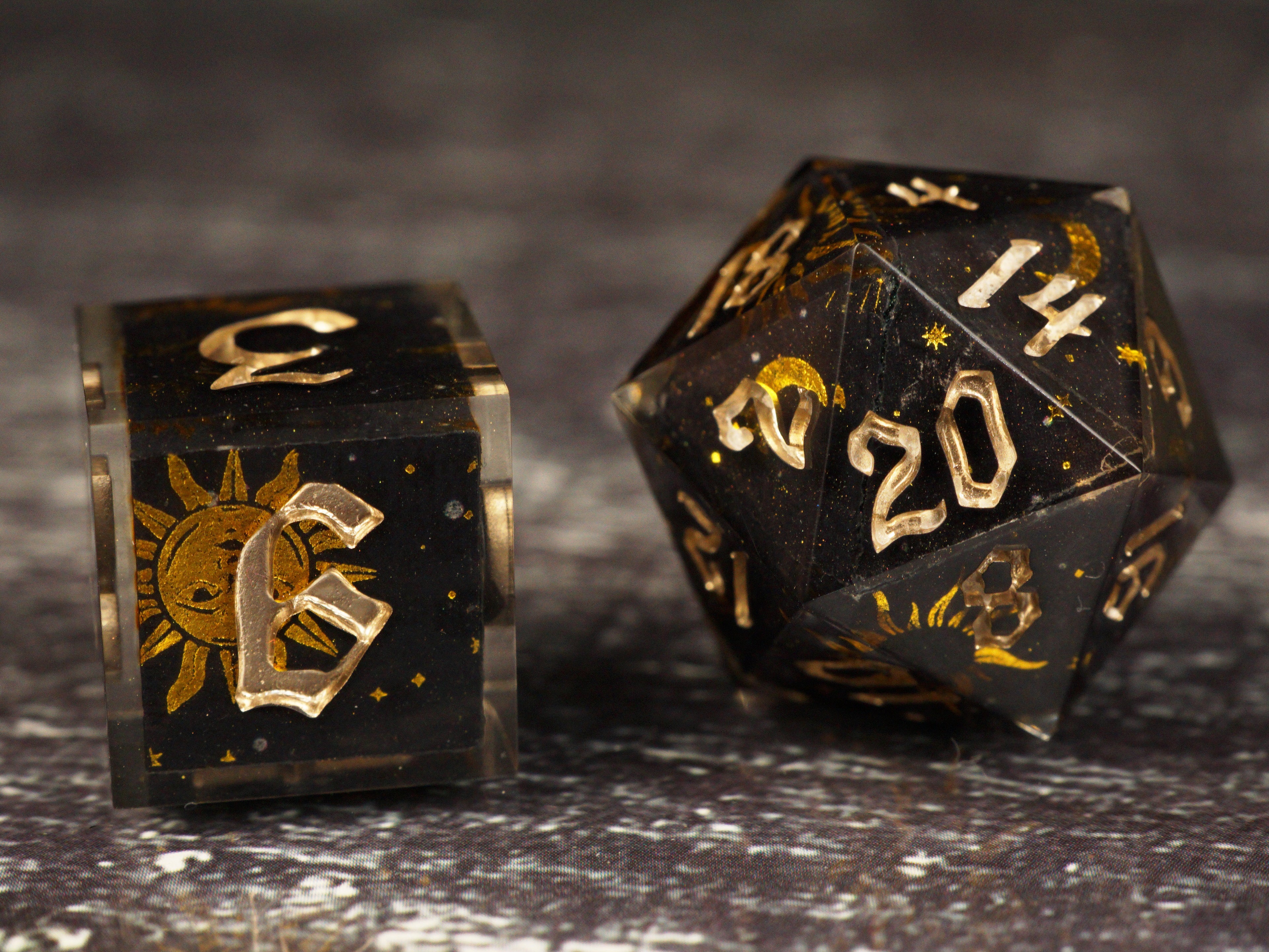 Stellar Eclipse - Handmade Resin Dice Set