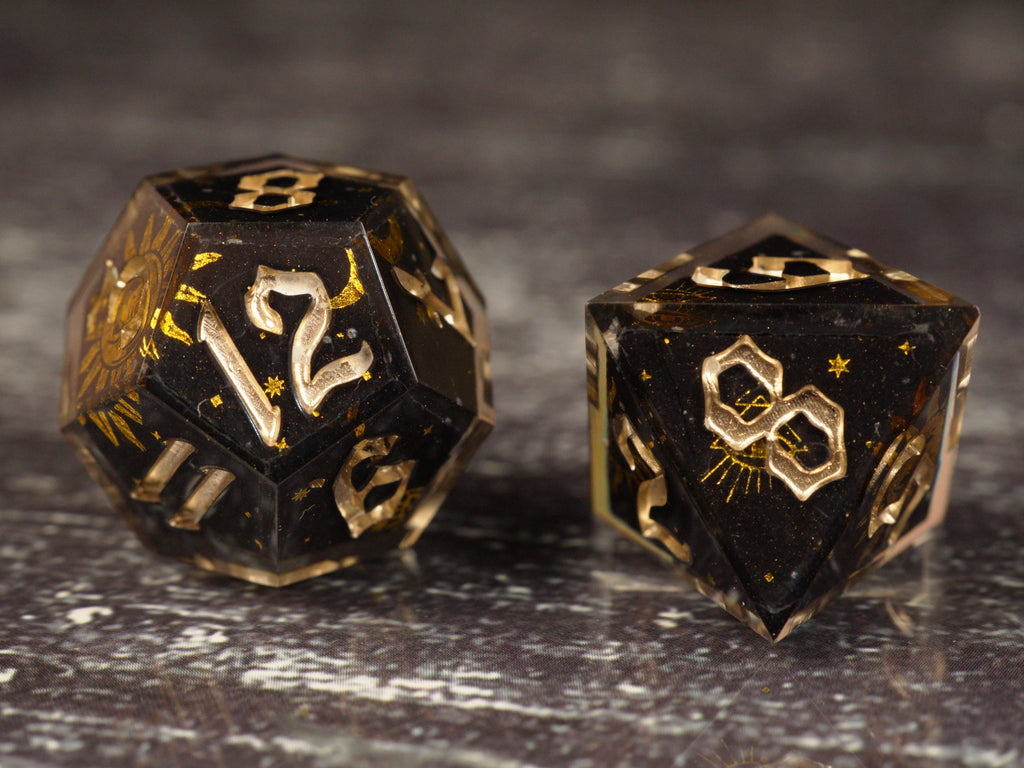 Stellar Eclipse - Handmade Resin Dice Set