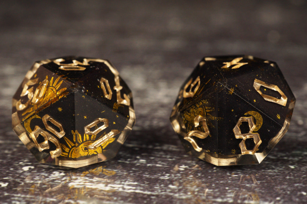 Stellar Eclipse - Handmade Resin Dice Set