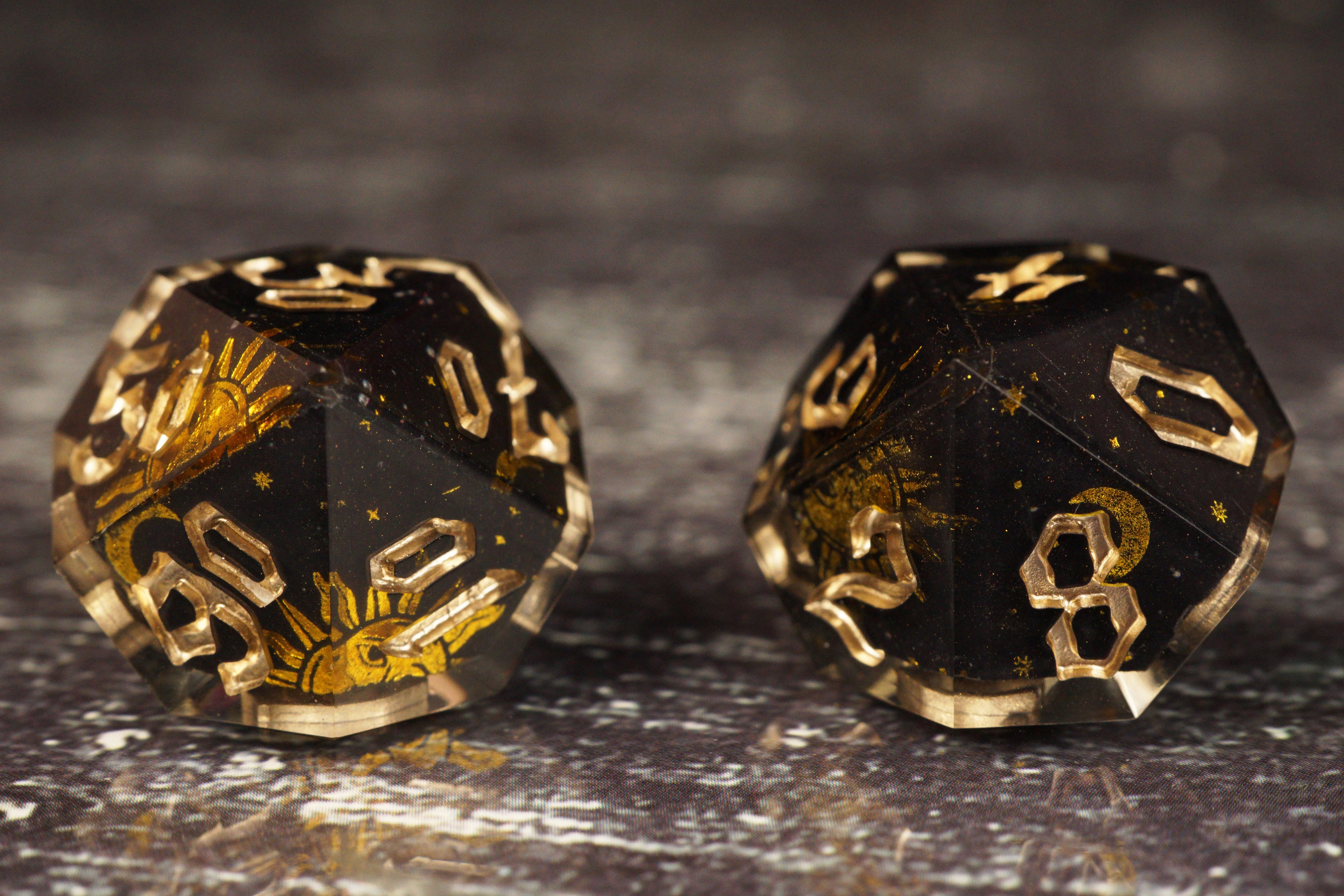 Stellar Eclipse - Handmade Resin Dice Set