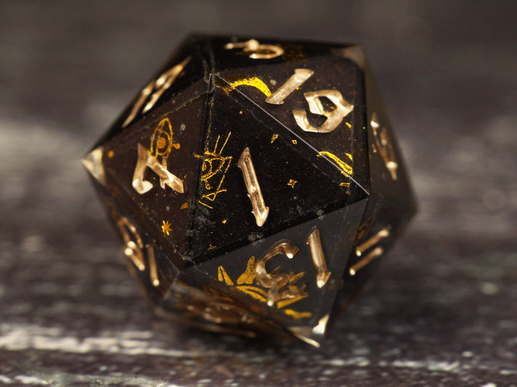 Stellar Eclipse - Handmade Resin Dice Set